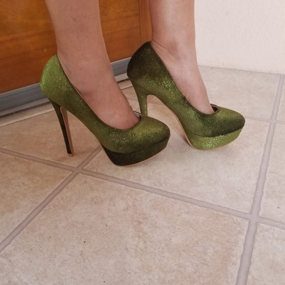 RANEE Shoes - Sexy Green Shimmer Platform High Heels